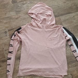 Pink by Victoria's Secret long slve hooded t-shit